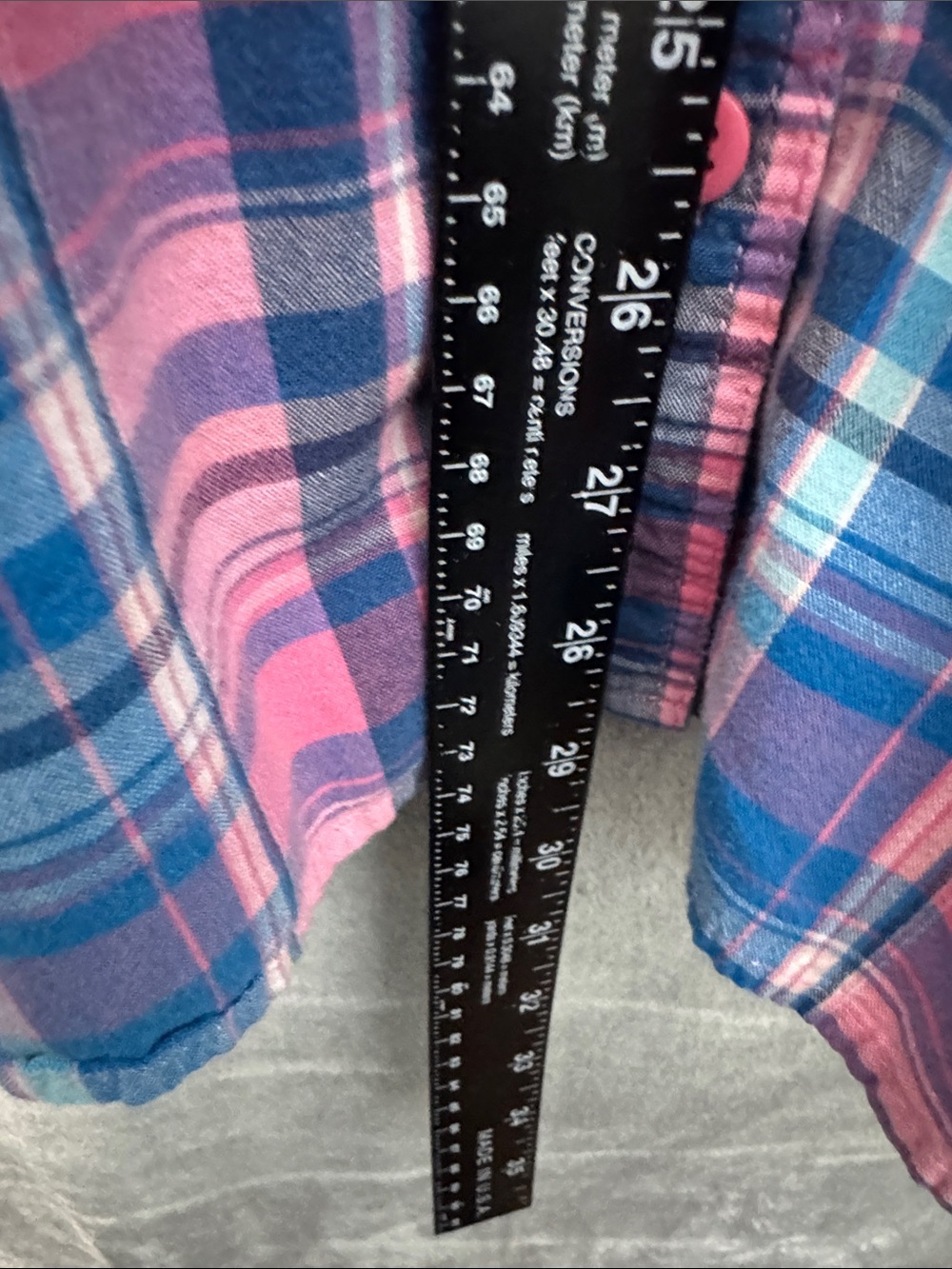 Riders by Lee Womens 3X Short-Sleeve Plaid Button-Down Shirt in Pink and Blue - Picture 4 of 8